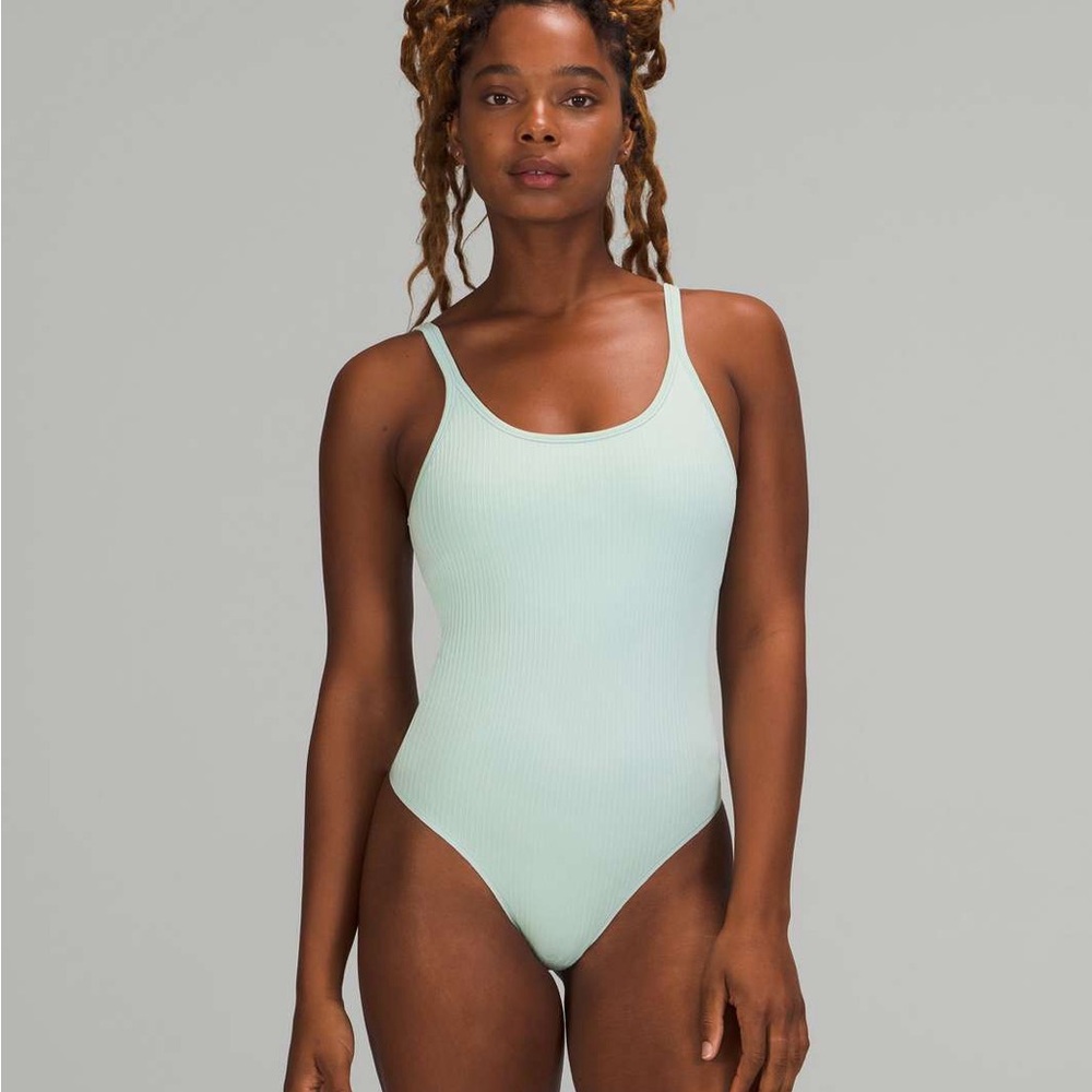 Lululemon Ebb to Street Bodysuit Ribbed Scoop Neck Light Mint